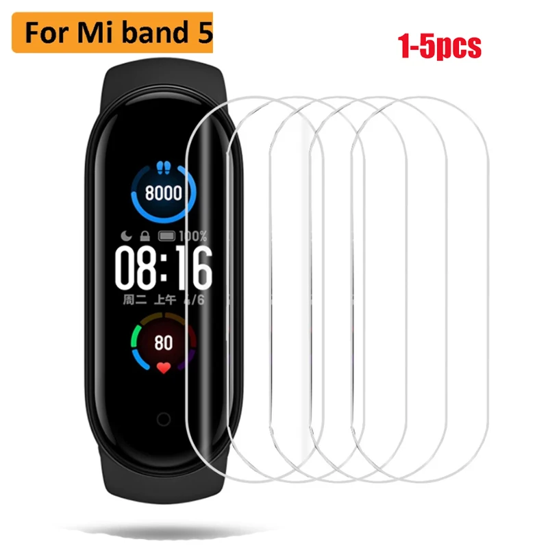

HD Scratch-resistant Soft Screen Protectors For Xiaomi Mi Band 5 Protective Film Smart Watch Wristband Xiaomi Miband Accessories