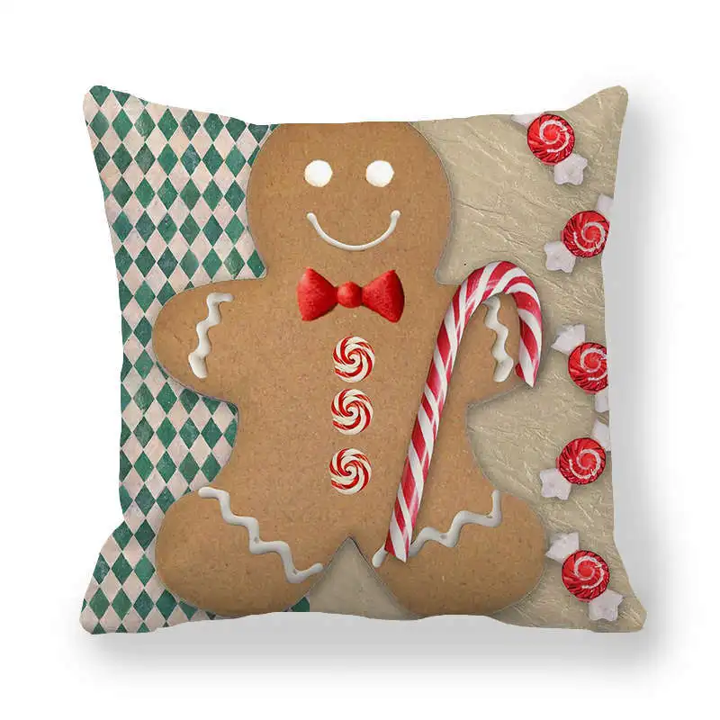 Новогоднее рождественское наволочка Золотой Лось офисный диван кровать подушка