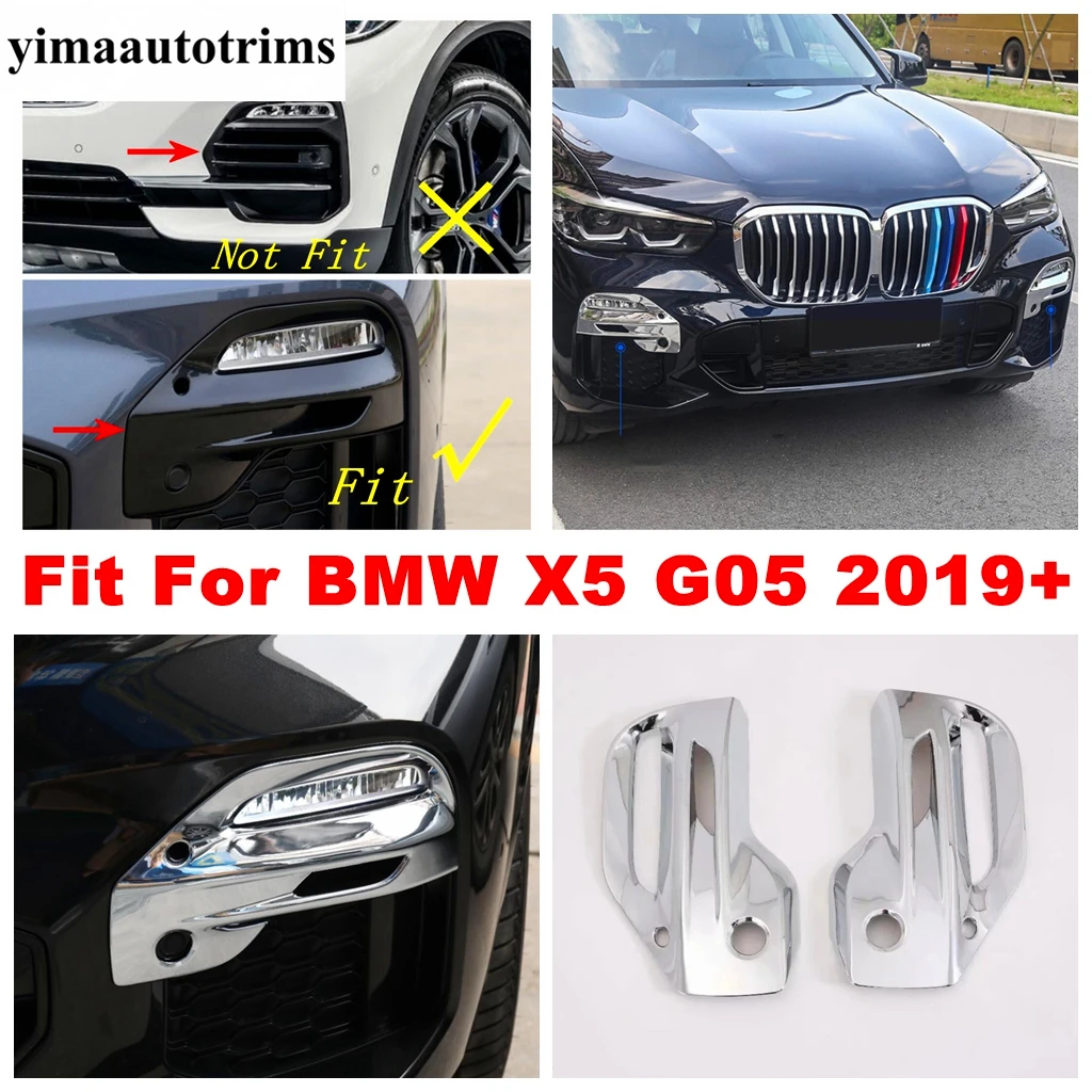 

Front Bumper Fog Lights Lamps Frame Cover Trim ABS Shiny Style Exterior Refit Kit Accessories Fit For BMW X5 G05 2019 -2022