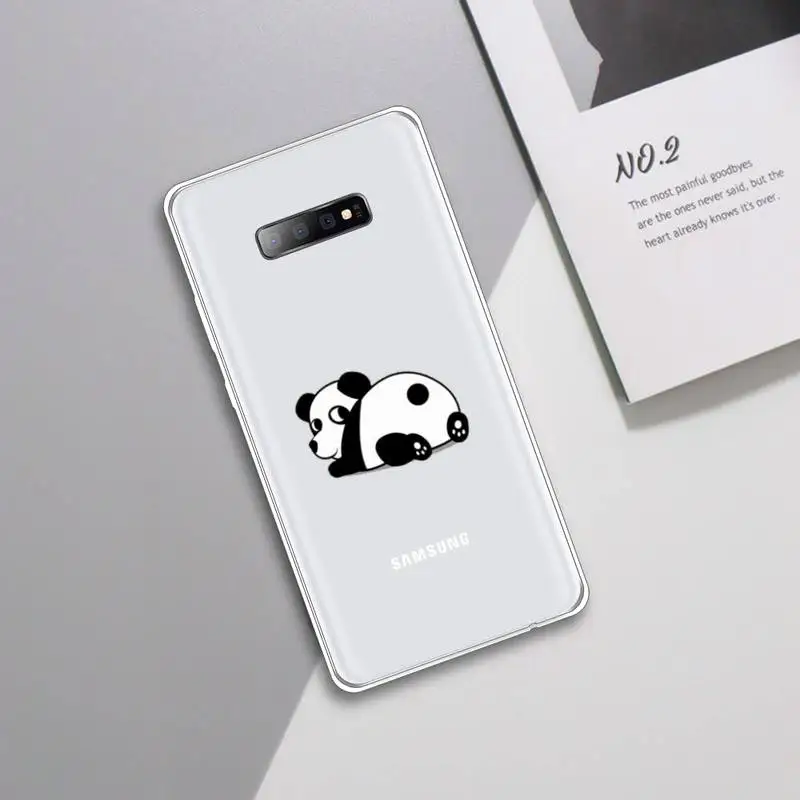 

panda lovely cartoon animal Phone Case Transparent For Samsung Galaxy A 71 21s S note 8 9 10 plus 20 ultra