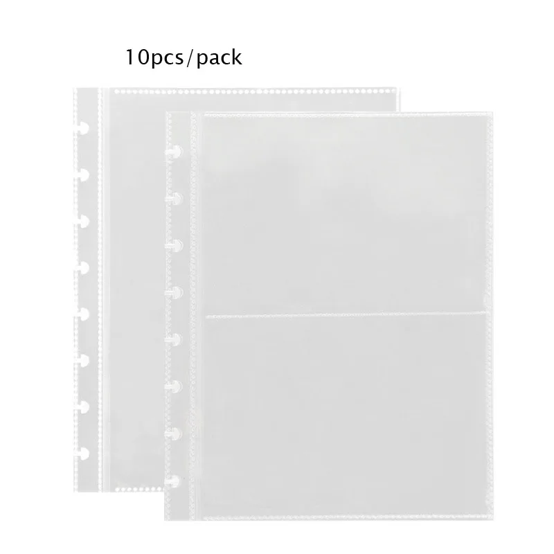 

Sharkbang 10pcs/Pack Mushroom Hole PP Refill Sleeves 3/5/6/7/8 Inch Binder Loose Leaf Index Storage Bags Kpop Photo Albums Page