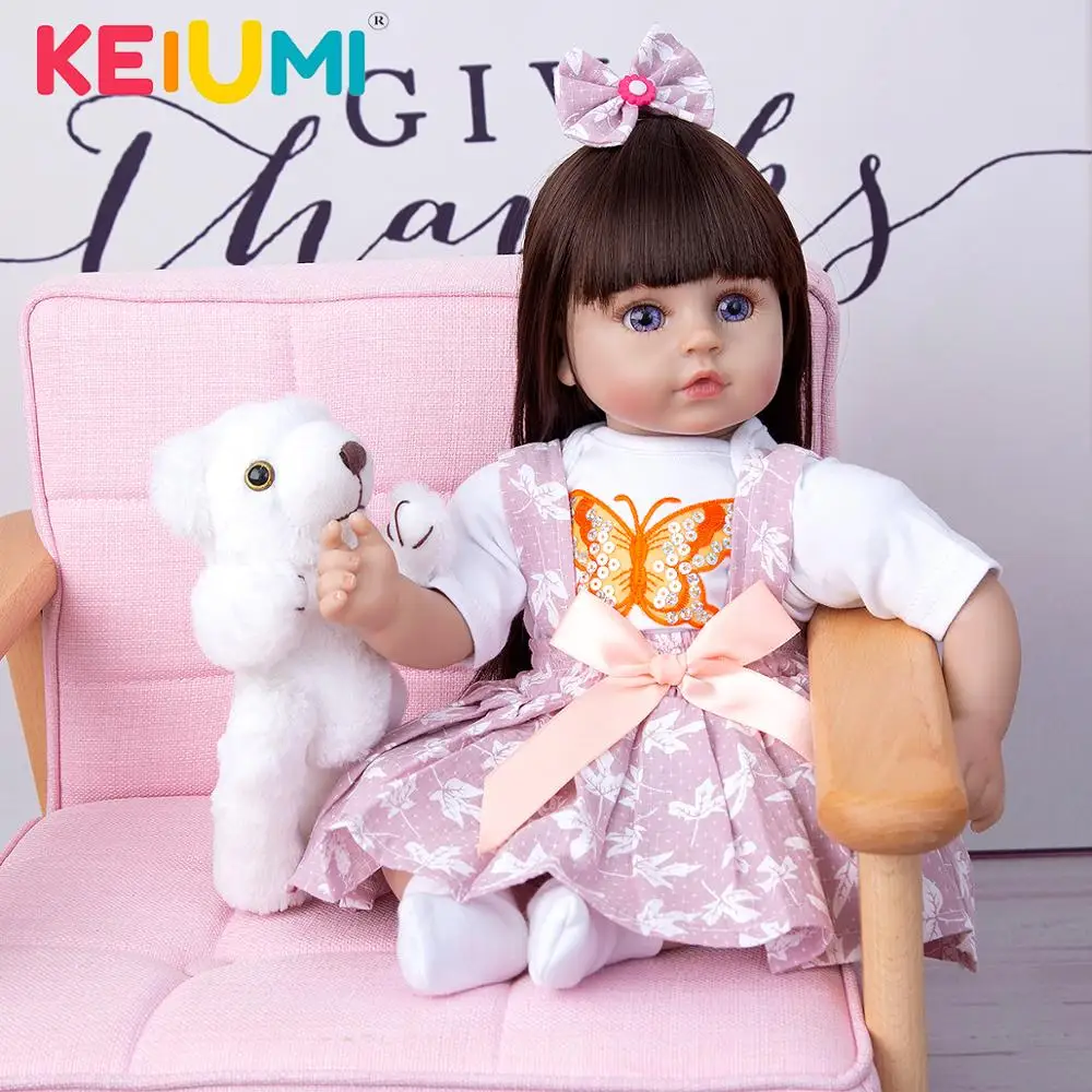 Кукла реборн KEIUMI Реалистичная кукла-младенец с длинными волосами 48 см одежда для