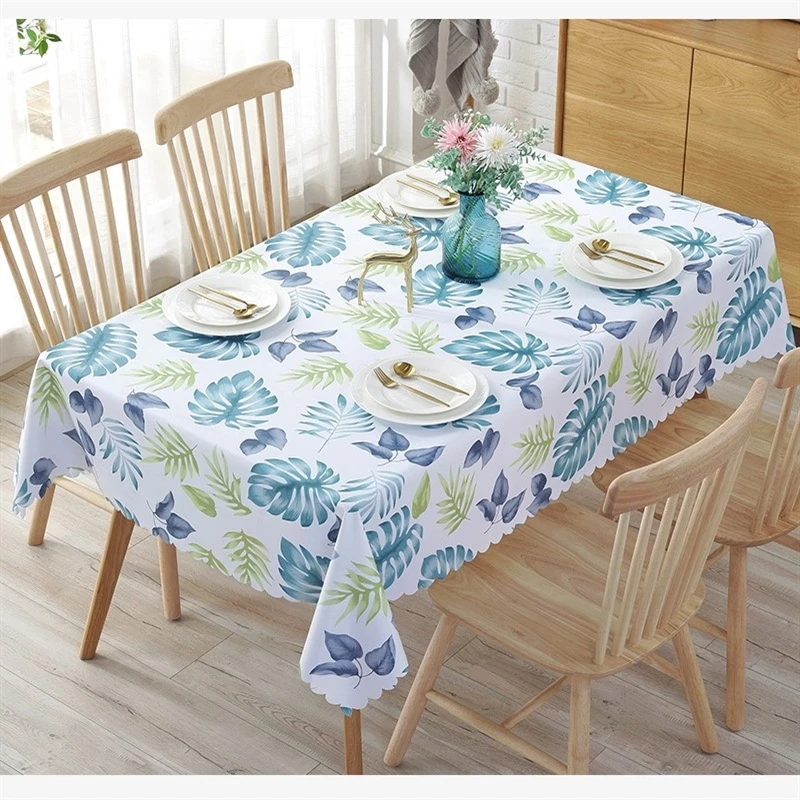 

PVC Table Cover Anti Stain Tablecloth Oilcloth On The Tables For Kitchen Waterproof Tablecloths Rectangular Dining Table Runners