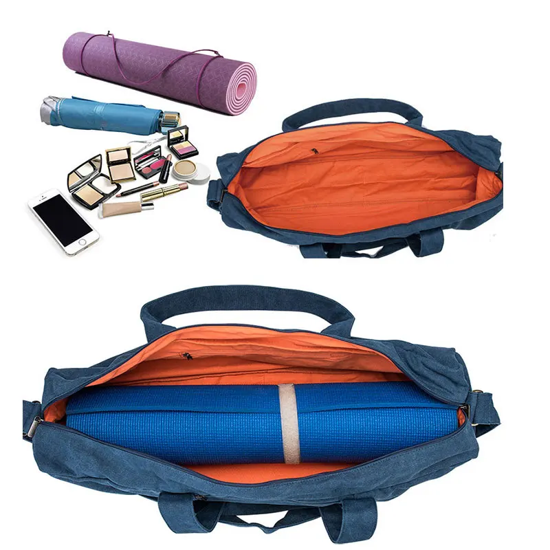 Canvas Yoga Mat Bag Fitness Gym Bags For Women Training Gymtas Sports Tas Shouder Pilates Carrier Solid XA24WA | Спорт и развлечения