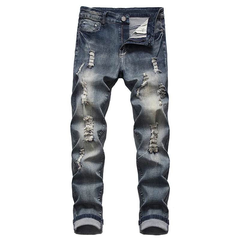 Ripped Jeans Men Skinny Pants Hip Hop Male Jeans Homme Elasticity Slim Fit Frayed Casual Men Denim Jeans Hombre Trousers