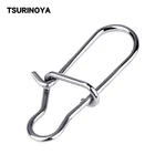 TSURINOYA, 20 шт., рыболовный соединитель из нержавеющей стали, быстрый зажим, защелка вращающиеся твердые кольца, безопасные защелки, рыболовный крючок, инструмент для рыбалки