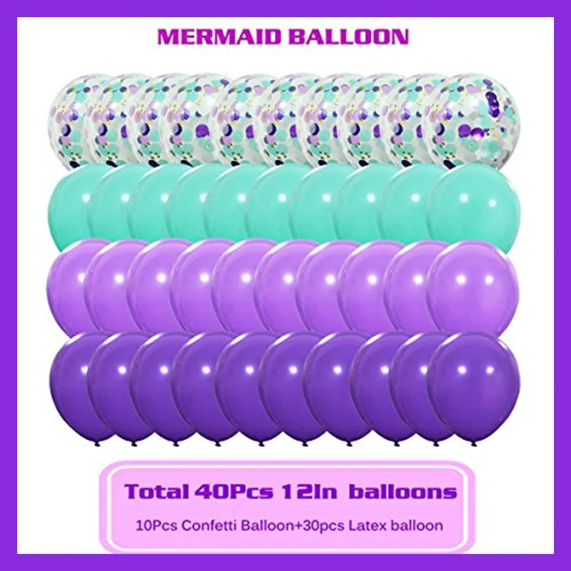 Русалка шар цепи набор 12 дюймов латексные шары День рождения украшения поставки