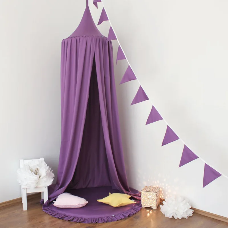 

Tencel Cotton Children's Room Decoration Dome Tent Creative Purple Baby Mosquito Net Portable Furniture Mosquito Net Bed