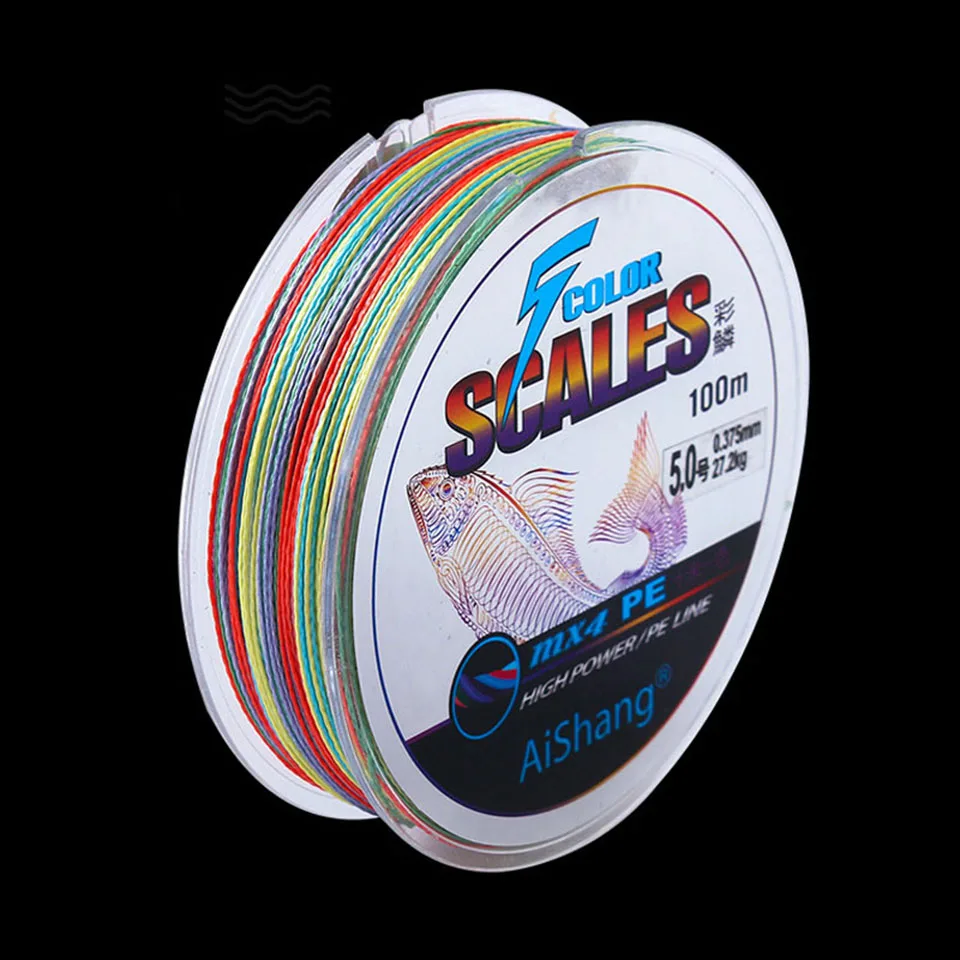 

WALK FISH 100M Multifilament PE Fishing Line 4 Strands Braided Fishing Wire Multicolour Super Strong Carp Fishing Accessories