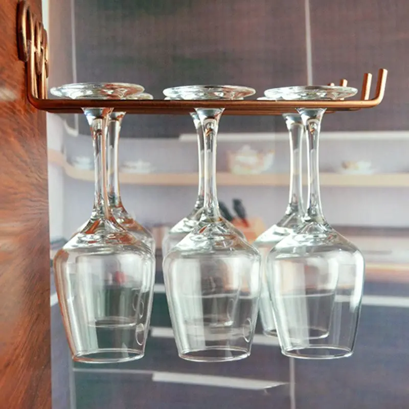 2 ряда винных стеклянных стоек подвесной держатель настенная вешалка для бокалов