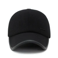 warm cotton thicker snapback cap hot winter baseball cap for men with earflaps men fathers hats ear protection