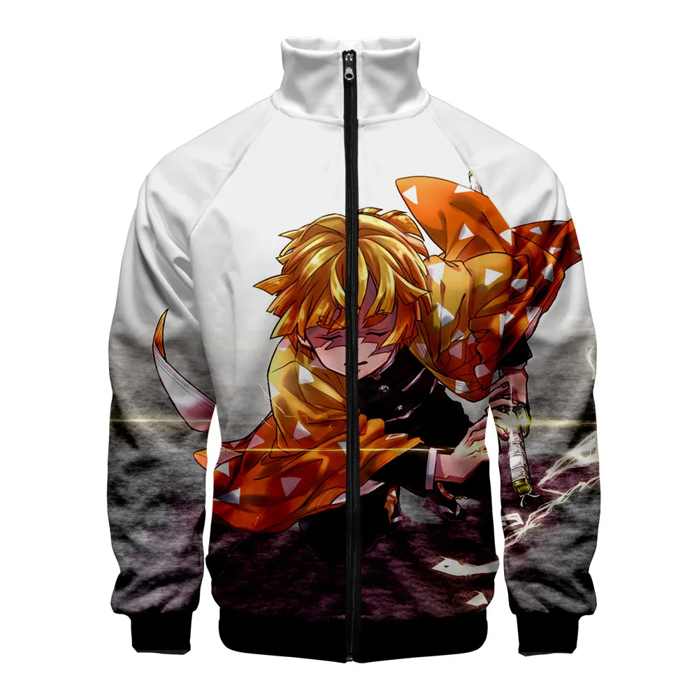 

Kid's Demon slayer Cosplay Kimono Jacket Stand Collar Cardigan Windbreaker Anime Clothing Female Male Killer Nezuko 3D Costume