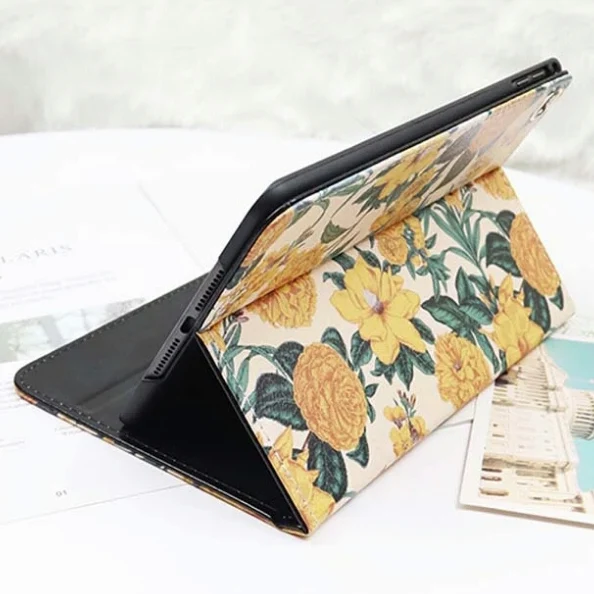 Мультяшный желтый цветок из искусственной кожи чехол для iPad Air 1/2 новый 9 7 2018 234 mini