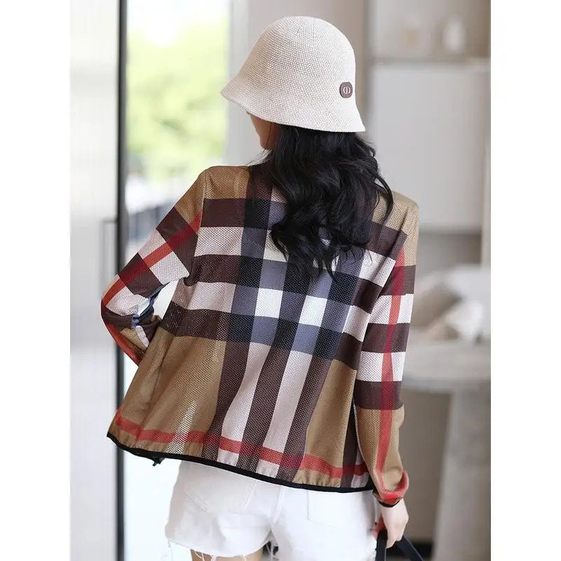 

2021 Summer New Ultra Thin Breathable Casual Color Matching Short Long Sleeve Wrinkle Resistant Sunscreen Coat For Women
