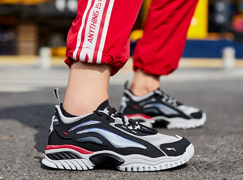 LI-Ning/Мужская обувь AURORA WINDWALKER, стиль жизни, кожа, ноская подкладка, Ретро стиль, спортивная обувь, кроссовки для отдыха, AGLP089 YXB324