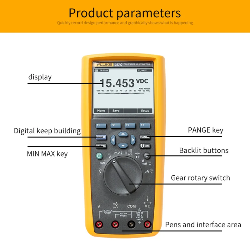 Цифровой мультиметр Fluke 287C \ 289C с истинным эффективным значением, функция захвата тренда, высококачественный ручной мультиметр FLUKE 287 287CN \ 289 289C