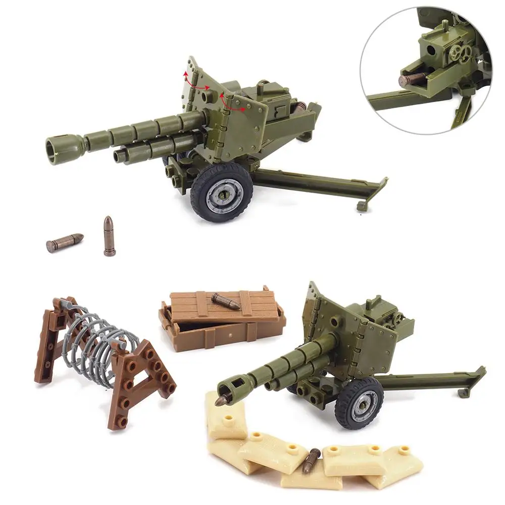 

Germany Cannon Military Weapons Building Block Moc WW2 Army Figures Equipment Assembling Scenes Model Boy Gifts Educational Toys