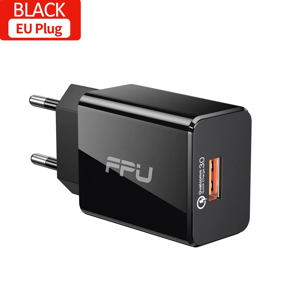 EU Plug - Black FPU Быстрая зарядка 3,0 ЕС быстрое зарядное устройство для iPhone X 8 iPad QC3.0 QC USB зарядное устройство адаптер для Xiaomi Mi samsung зарядное устройство для мобильных телефонов - Тип штекера: EU Plug - Black