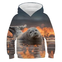 autumn sweatshirt underwater world harp seal print pattern sportswear pullover childrens sweater boy top girl clothes 14 years
