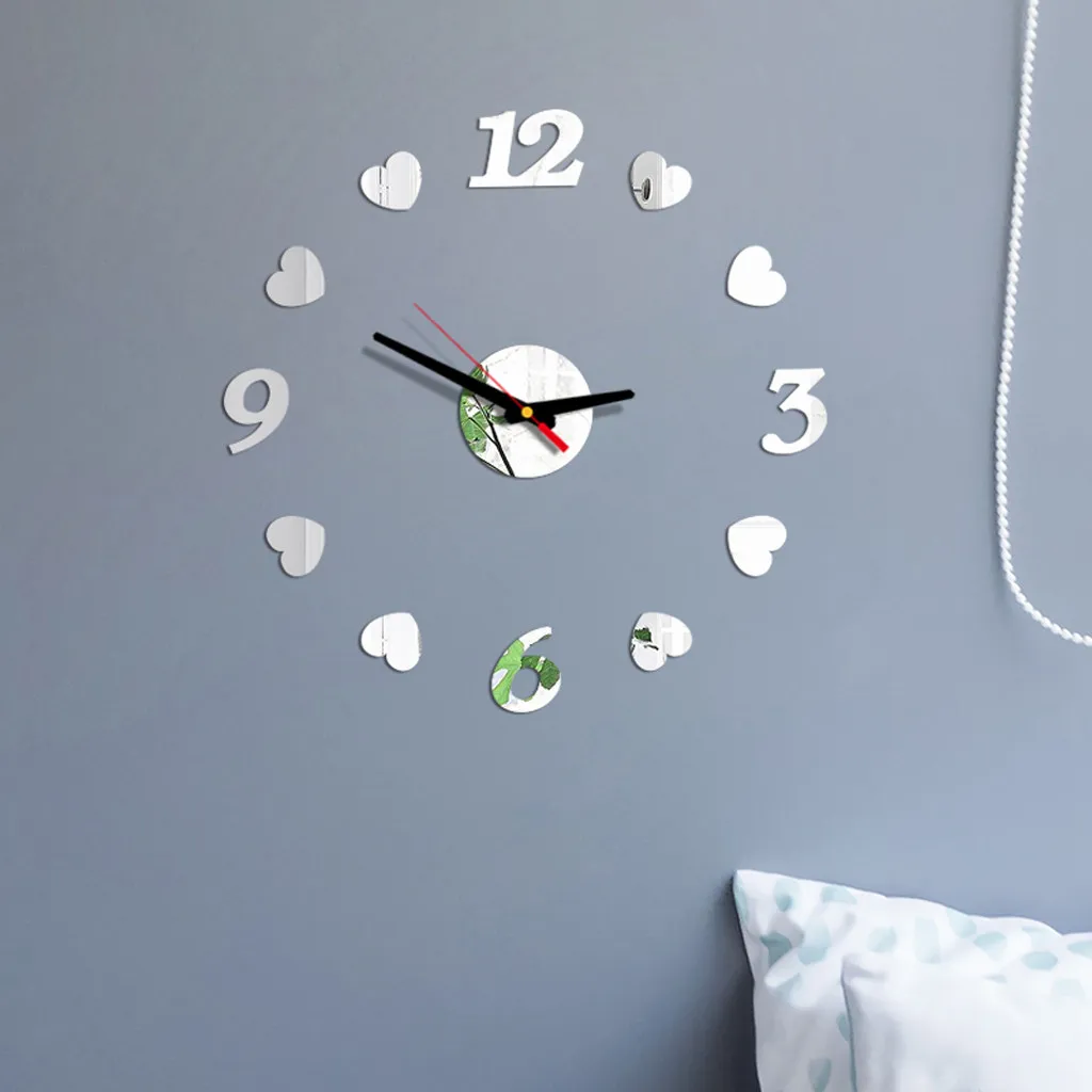 Декоративные настенные часы Современные Diy 3d зеркальная поверхность Стикеры
