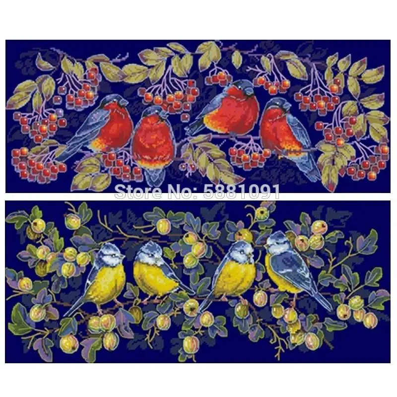 

Red Sparrow and tit birds patterns Counted Cross Stitch 11CT 14CT DIY Cross Stitch Kits Embroidery Needlework Sets home decor