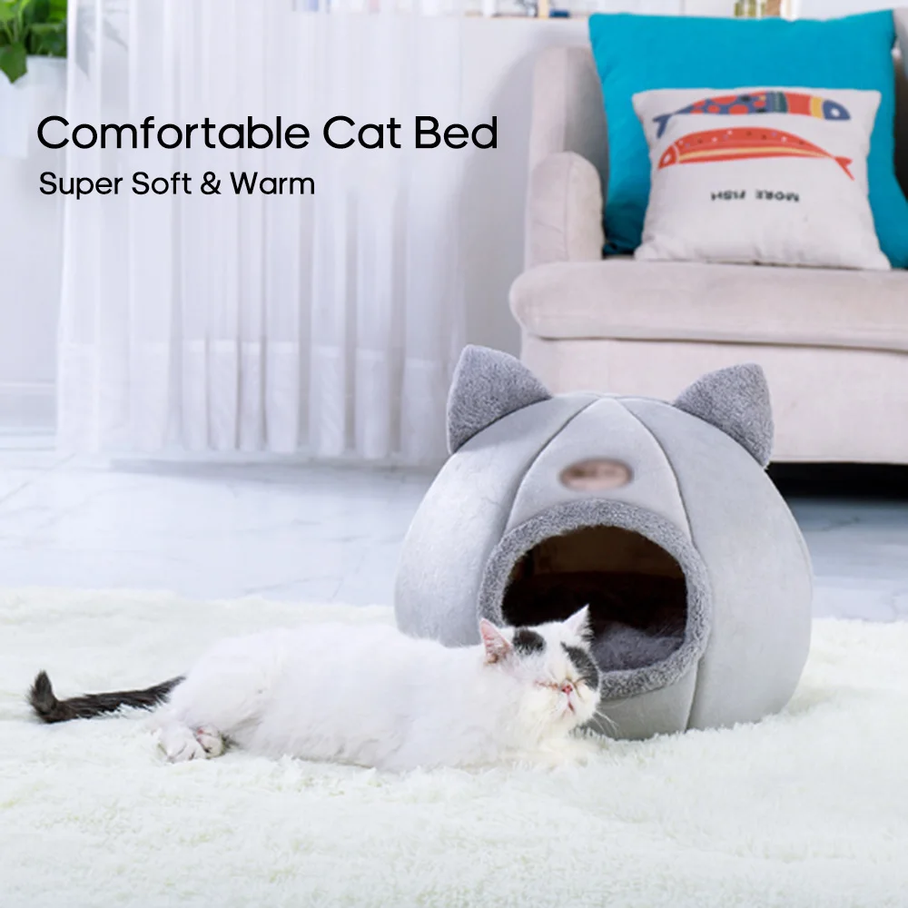 Лежанка для кошек спальный мешок на молнии из фетра в форме кошки корзина товары