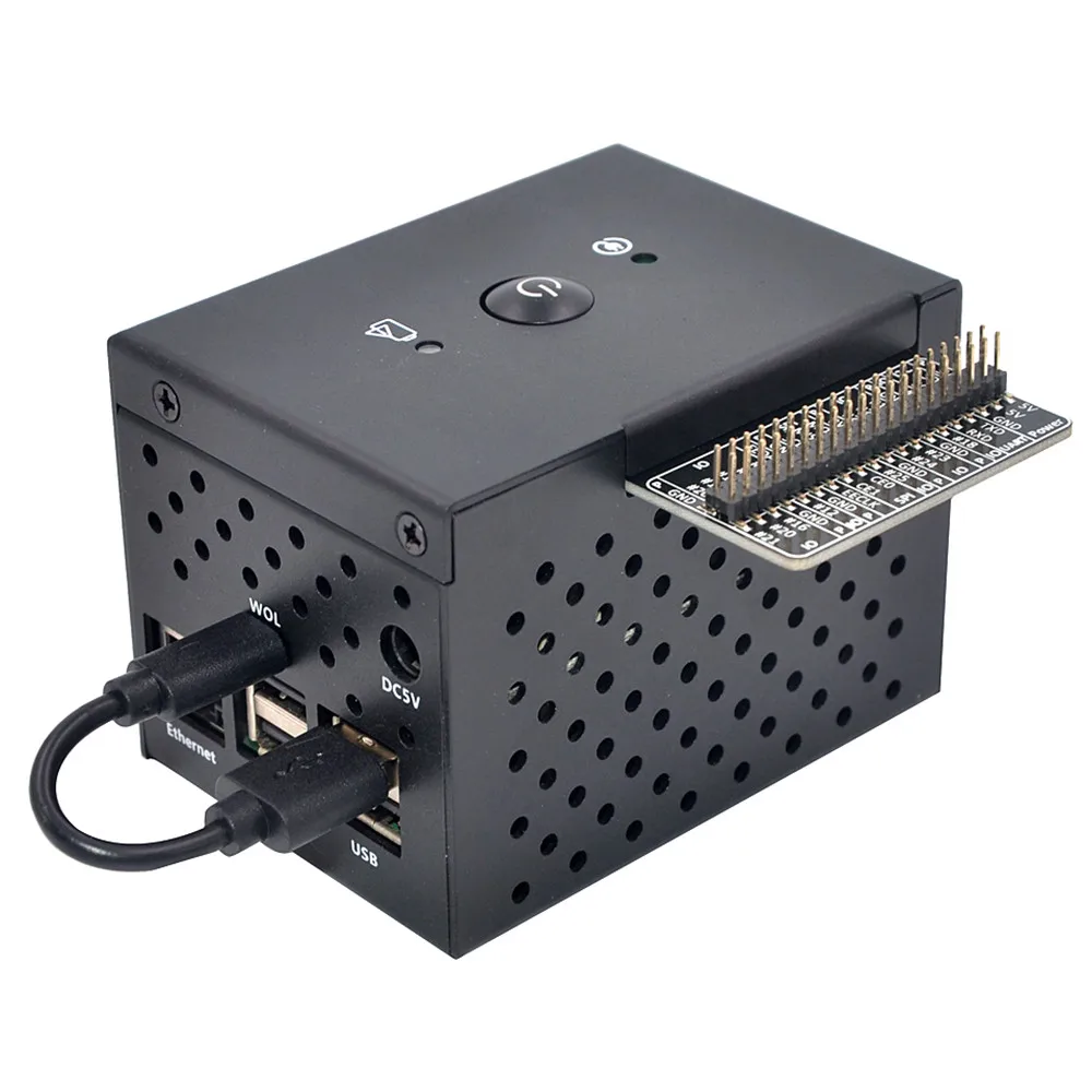 GeeekPi X720 плата управления питанием и UPS шляпа(18650 мощность) безопасное выключение Алюминиевый Чехол Плата расширения для Raspberry Pi 3B+/3B - Цвет: Only the Case