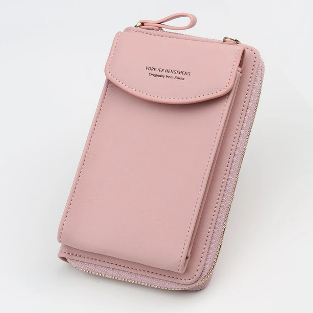 

New Women Purses Crossbody Solid Color Leather Shoulder Strap Bag Mobile Phone Big Card Holders Wallet Handbag Pockets For Girls
