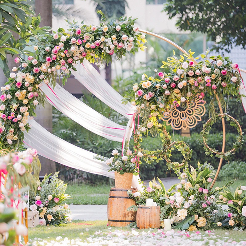 

50/100CM DIY Wedding Flower Wall Arrangement Supplies Silk Peonies Rose Artificial Flower Row Decor Wedding Iron Arch Backdrop