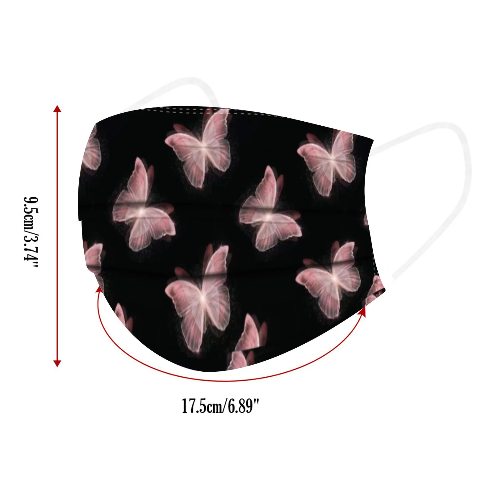 

Mascarillas Butterfly Printed Black Mask Disposable Face Masks Adult Mascara Mouth Cap Facial Mouth Mask Personal Masque 50-100