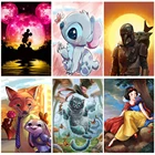 Алмазная 5D картина сделай сам диснеевских мультфильмов, вышивка крестиком Микки Мауса, Луны, мозаика с животными, кошками, круглая ручная работа