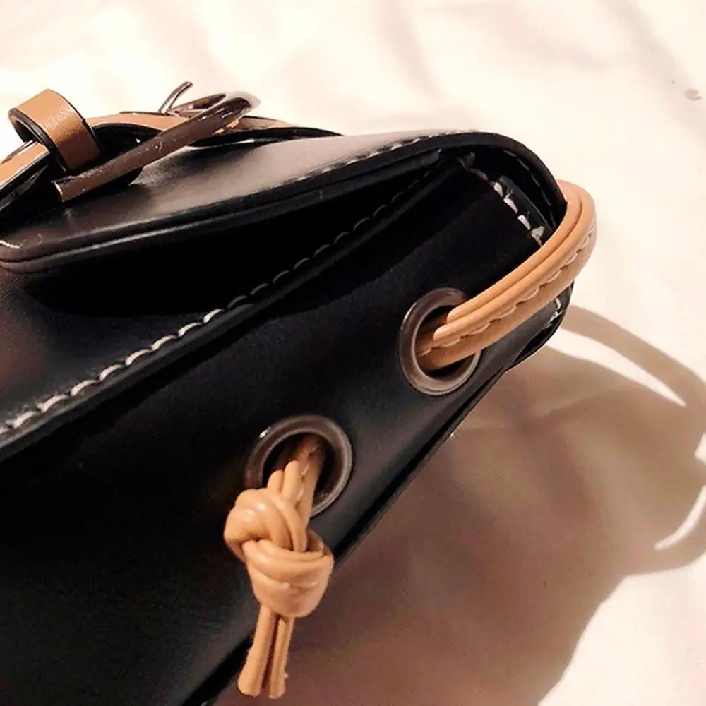 

Mini Leather Crossbody Bags For Women Flap Shoulder Bag Patchwork Color Leather Handbag Brand Design Messenger Bags #20