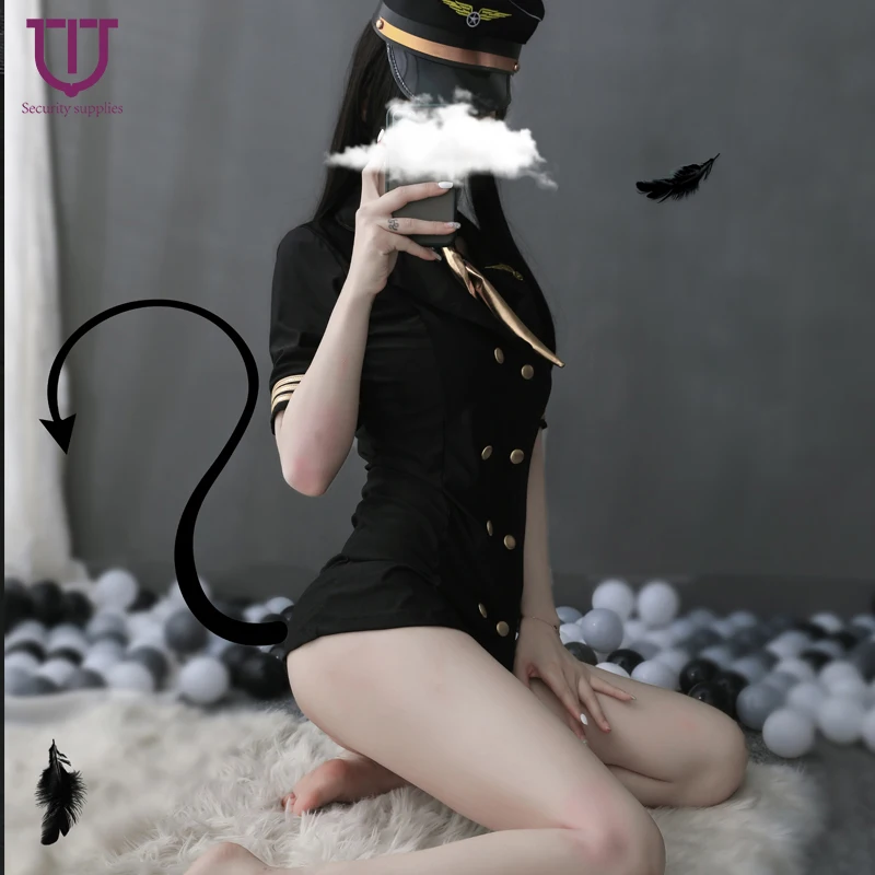 Сексуальная стюардесса бэйбидолл глубокий V образный вырез сексуальная униформа