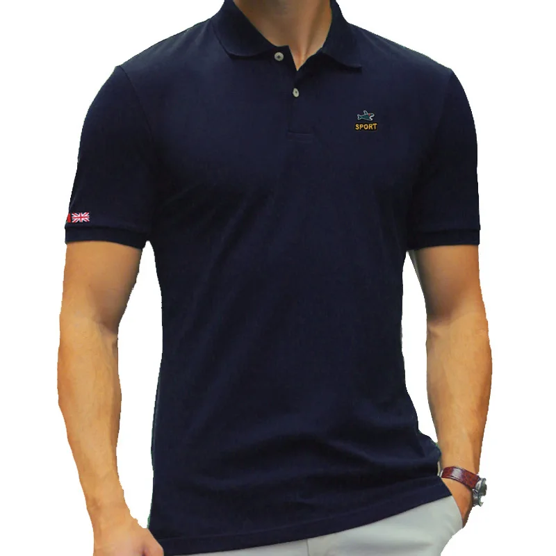 Рубашка-поло мужская с коротким рукавом брендовая Повседневная тенниска