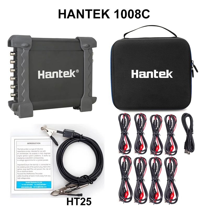 Hantek 1008C осциллограф 8 каналов USB ПК осциллограф/DAQ/Программируемый генератор