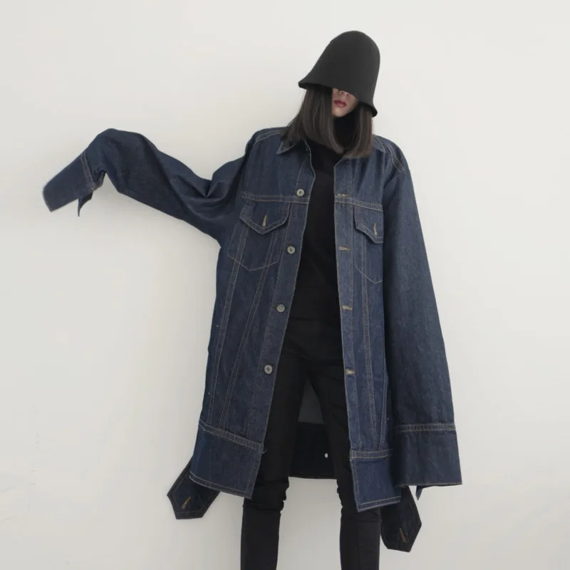 LANMREM 2020 Для женщин простой свободного кроя с длинными рукавами и лацканами