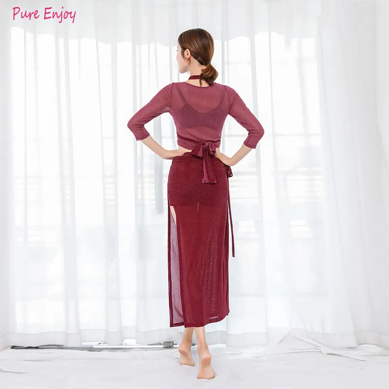 Новое Прибытие сетки 2 Шт. Женщины танцуют Команды Танца Наряд Восточных Танцев