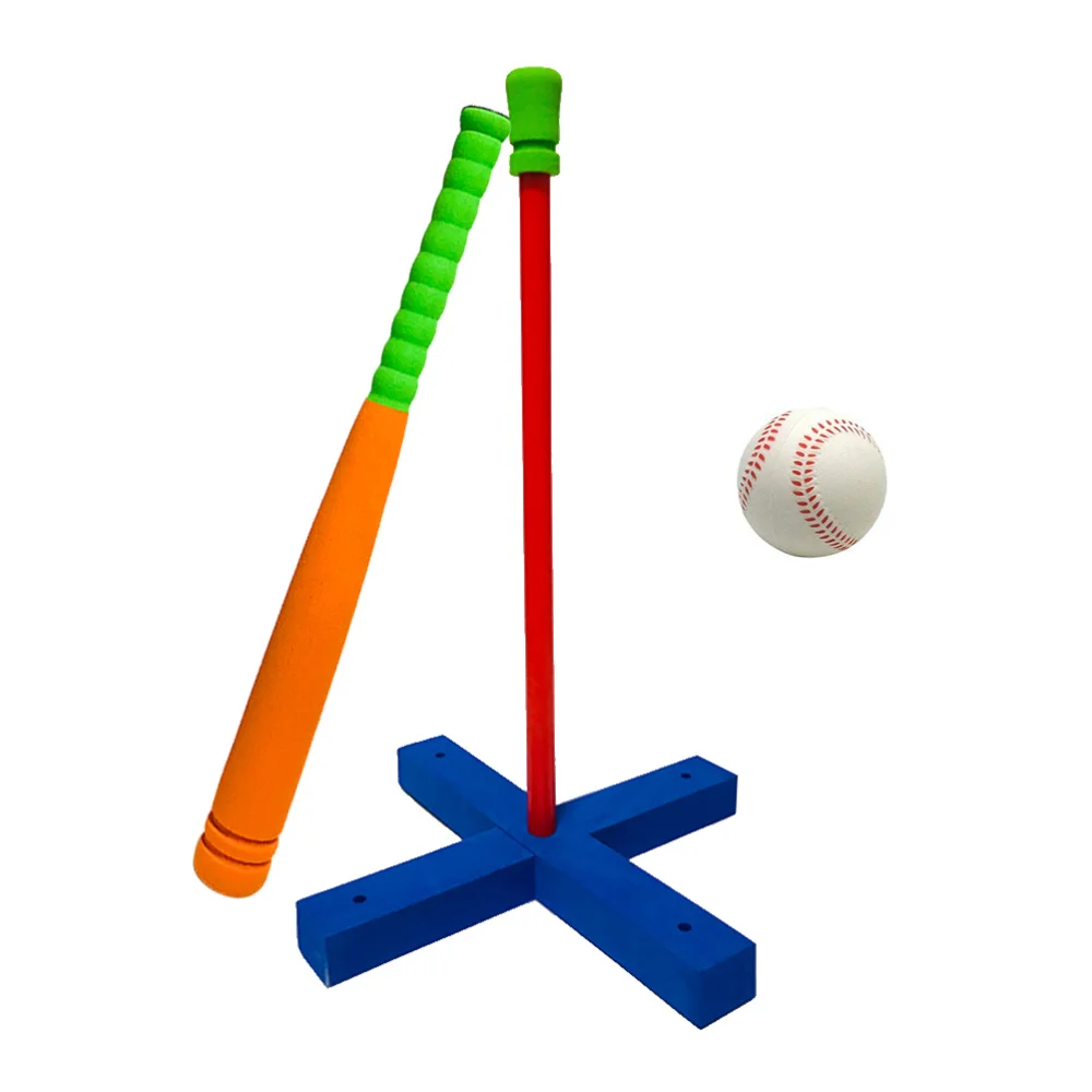 

3pcs Kids Baseball Training Kit Rubber Material Outdoor Sport Educational Toys One Baseball One Baseball Bat One Pedestal for Ch