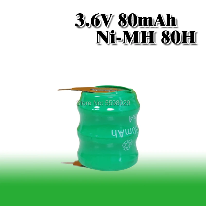 80 мА/ч 3 6 В Оригинальный Новый никель-металлогидридный перезаряжаемый кнопочный