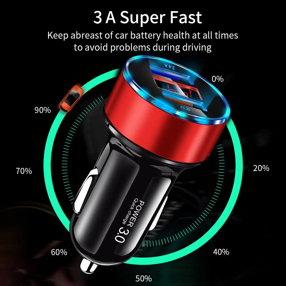 IPSKY Quick Charge 3 0 Mini Автомобильное зарядное устройство быстрая зарядка мобильный