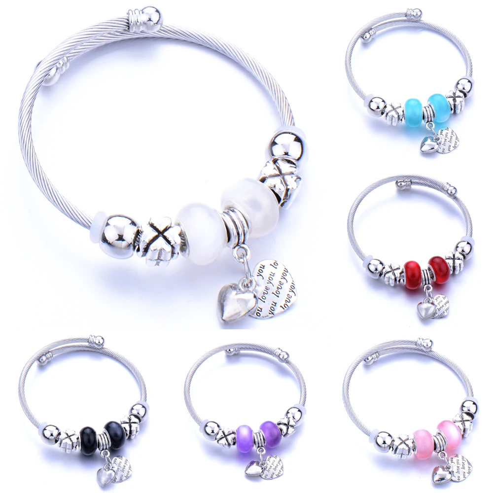 Модный Эластичный металлический браслет с бусинами ювелирное изделие в форме