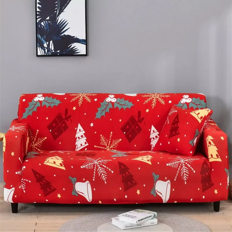 

Christmas Corner Sofas Covers Furniture Protector Sofas Chaise Longue Cover Slipcovers Elastic Sofa Cover With Armrest 4 people