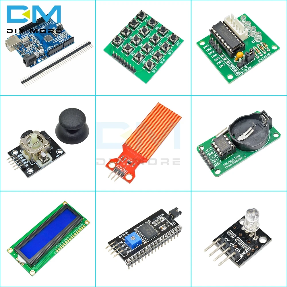 1 Набор стартовый набор базовый Обучающий набор UNO R3 DIY Kit Модернизированный шаговый двигатель LCD1602 светодиодный соединительный провод для Arduino электронный комплект
