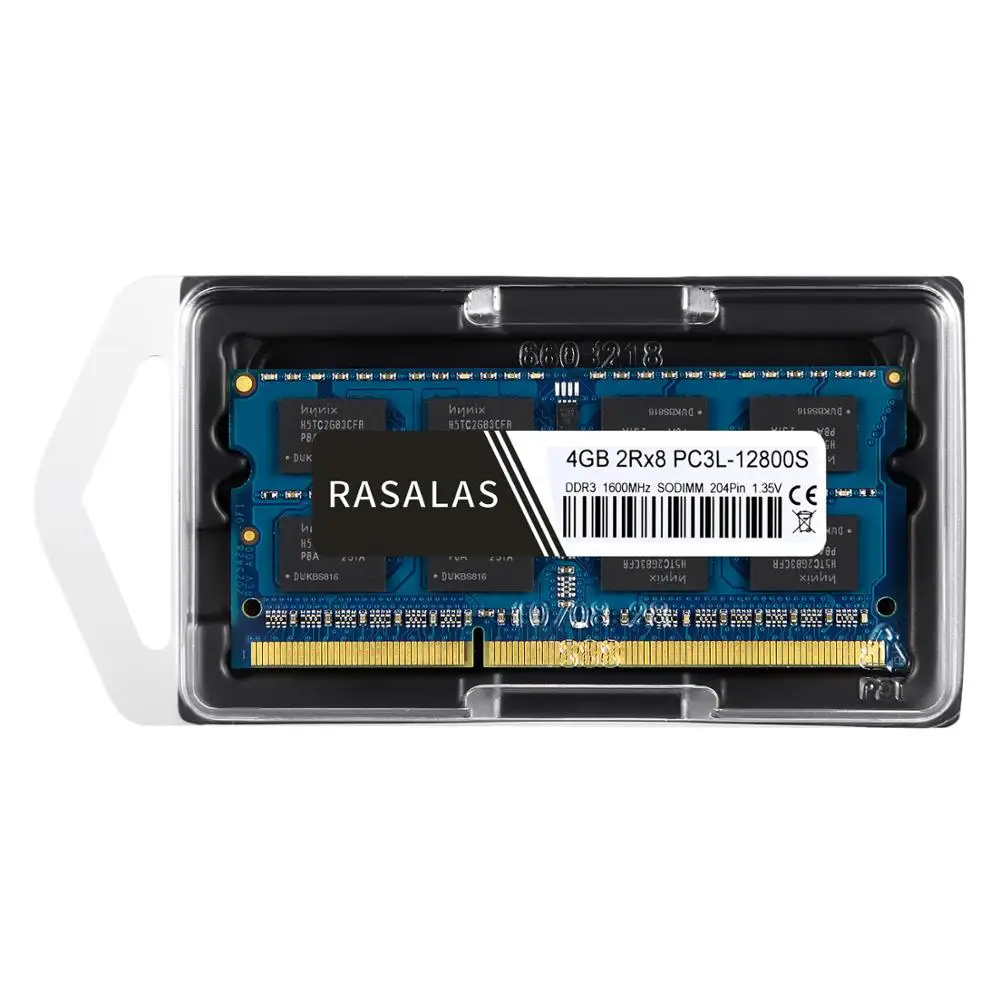 

Rasalas 4GB 2Rx8 PC3-12800S DDR3 1600Mhz SO-DIMM 1,5V 1.35V Low Voltage Notebook RAM 204Pin Laptop Fully Compatible Memory Blue