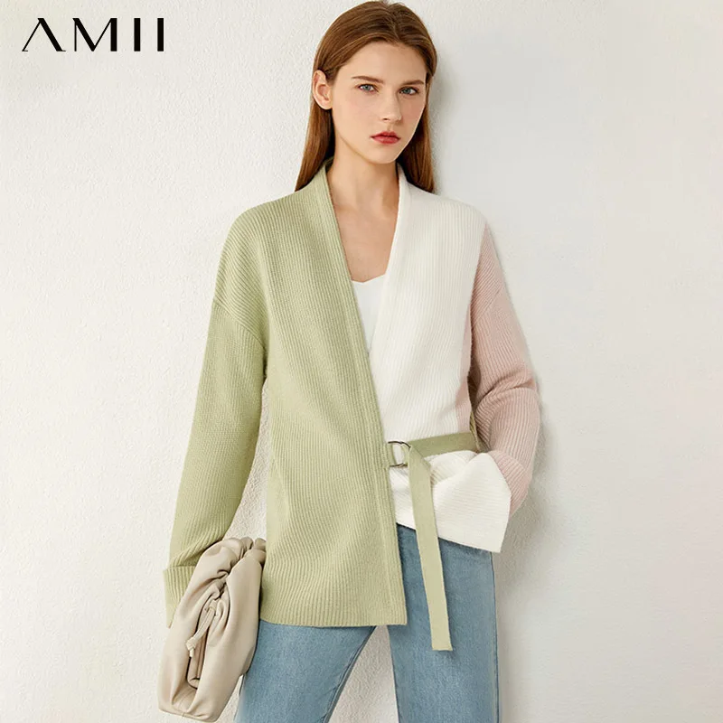 AMII минимализм осенние зимние кардиганы для женщин 2020 повседневные