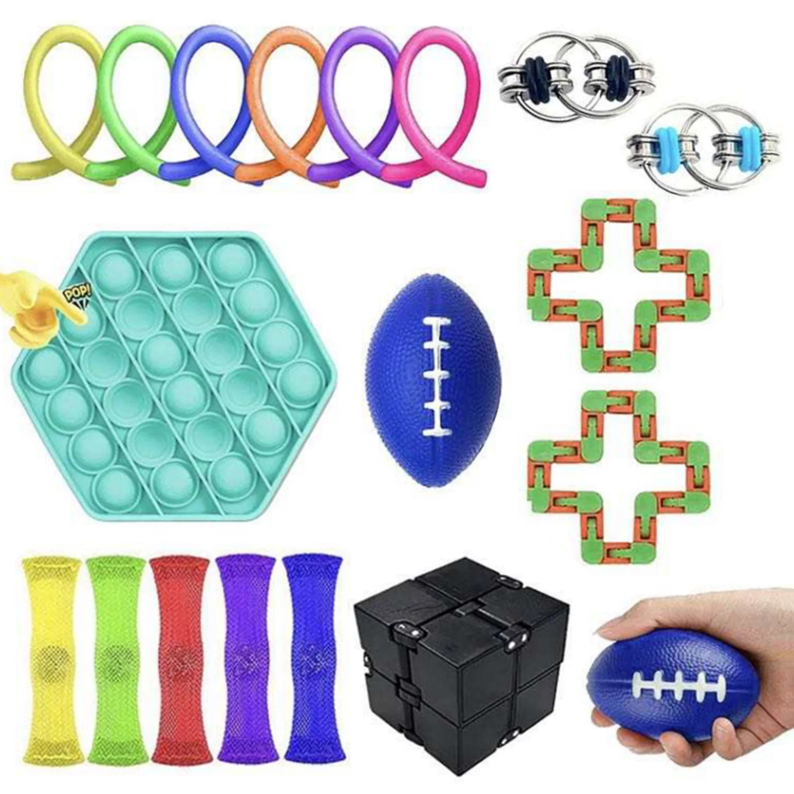 

19PCS Sensory Fidget Toys Set Safe Stress Relief Toy Set
