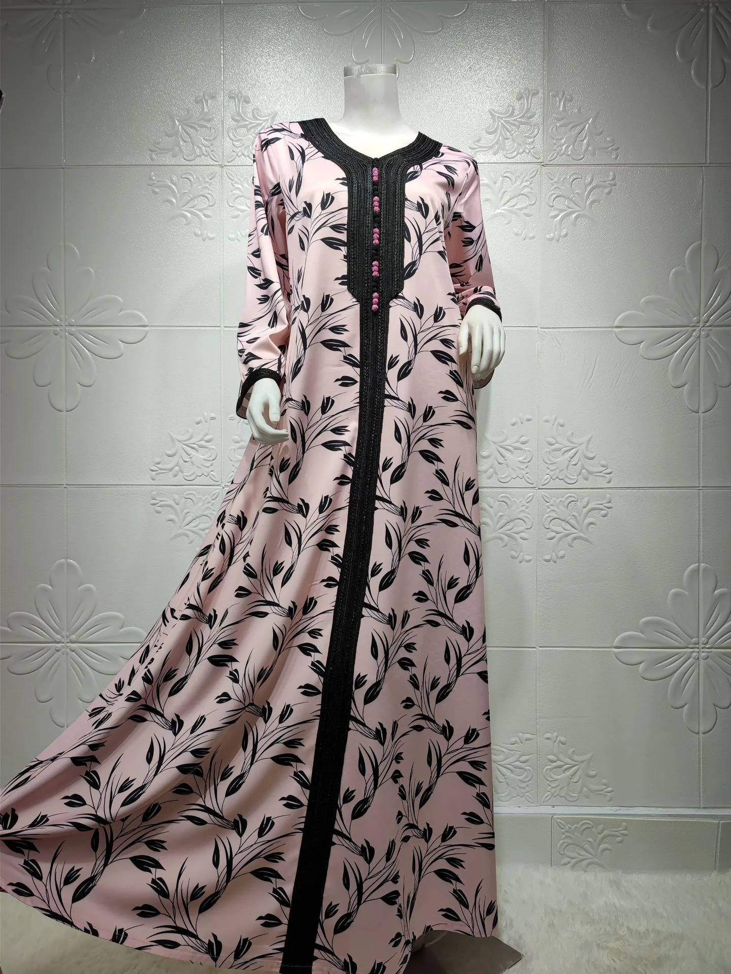 

2021 Fashion Musulman Vestidos Robe Marocain Islam Clothing Dresses Traditional European Printed Abaya Robe Dresses For Women