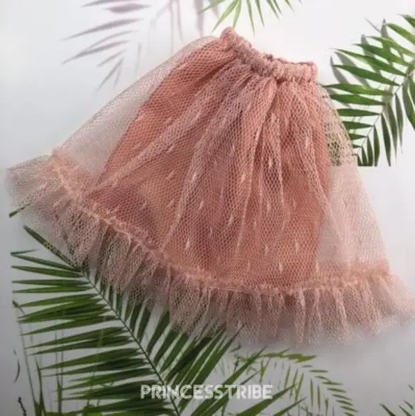 retro pink 1 шт. черный, Wihte, розовая юбка в сетку Blyth Doll Cothes Barbies платье для blyth, ob24, azone, kurhn, barbies кукла 1/6 аксессуары - Цвет: retro pink