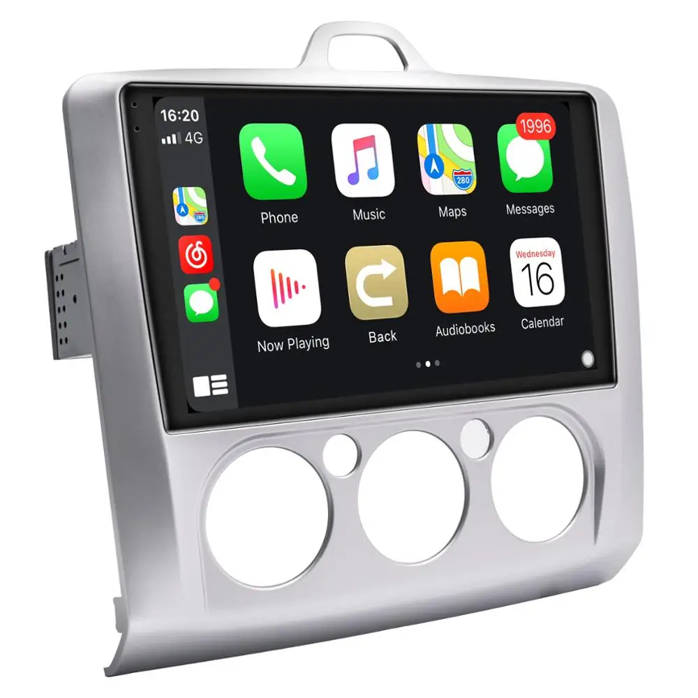 구매 차량용 라디오 스테레오 헤드 유닛, 안드로이드 10, 스크린 1 딘 멀티미디어 플레이어 블루투스 무선 카플레이 포드 포커스 2005 2011