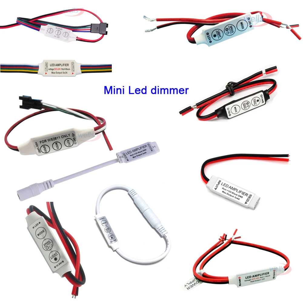 Миниатюрный одноцветный светодиодный Усилитель RGB/RGB + CCT 3 клавиши 4 5 в